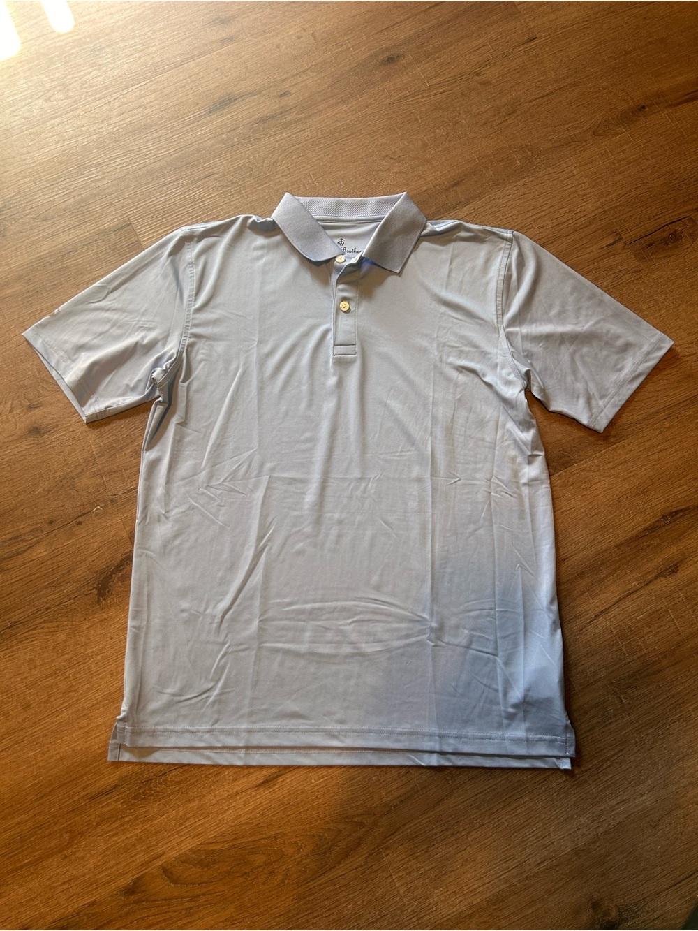 Brooks Brothers Polo Shirt Men's L Light Blue Short Sleeve Golf Stretch